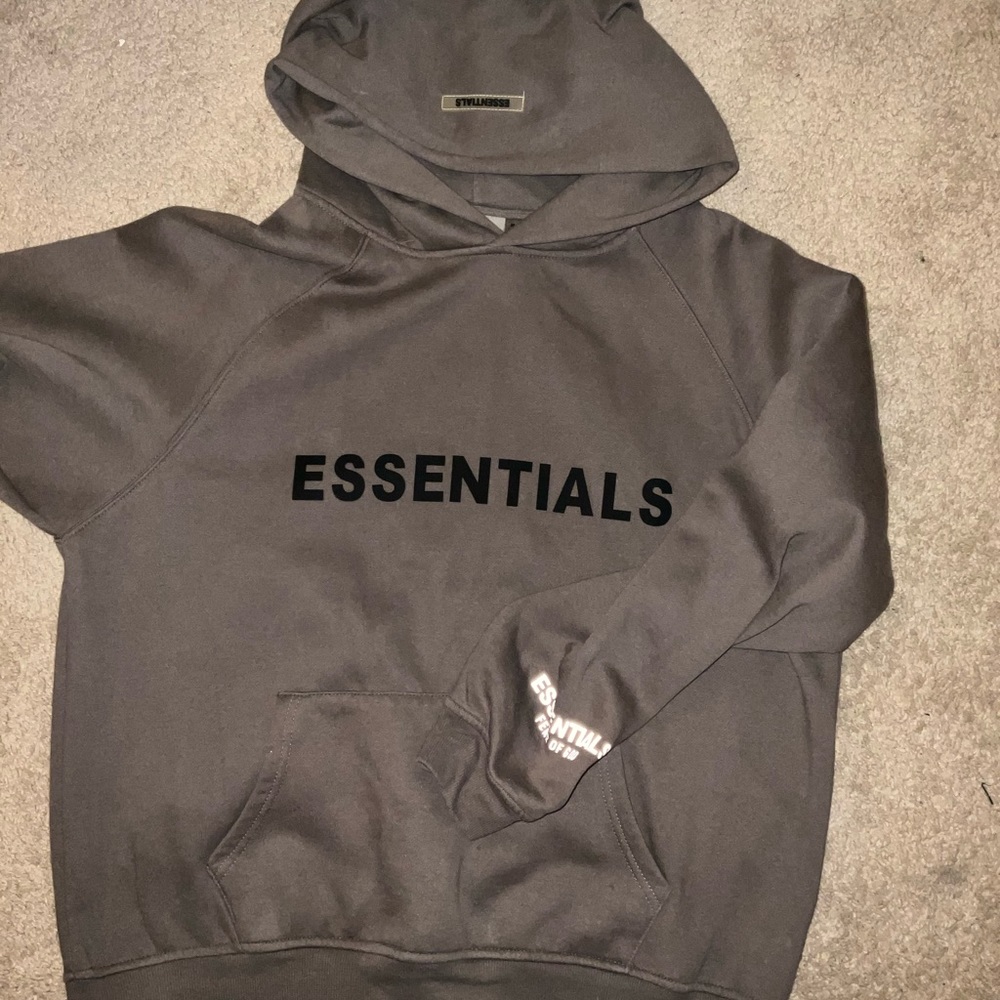 Brown essential fear of god hoodie